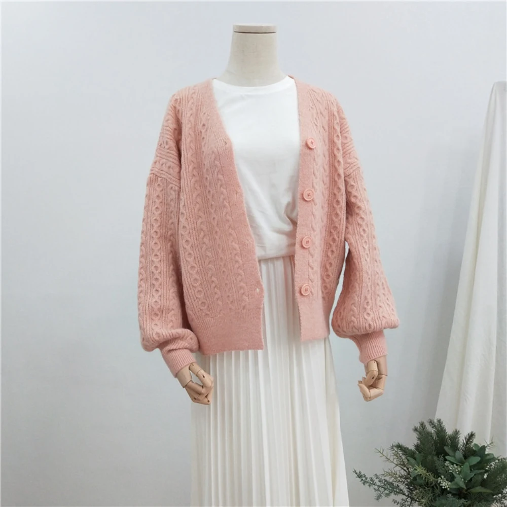 Werynica New autumn women cardigan 2019 Korean female knit sweater coat short soft knitted jacket 4 color |