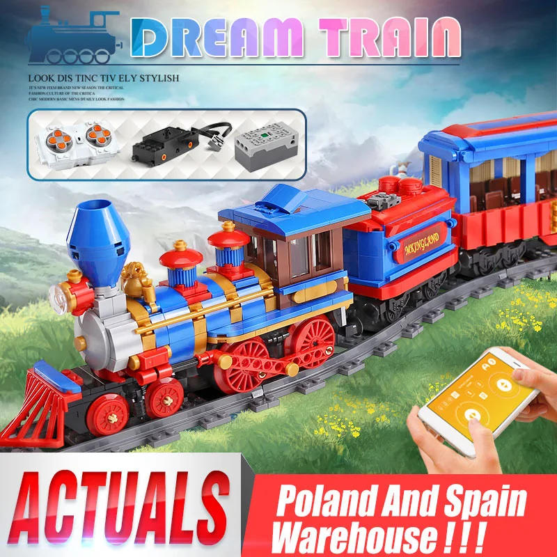 

Mould King 12004 Winter Holiday Train Compatible With 71044 Train and Station Model Building Blocks Bricks Kids Christmas Gifts