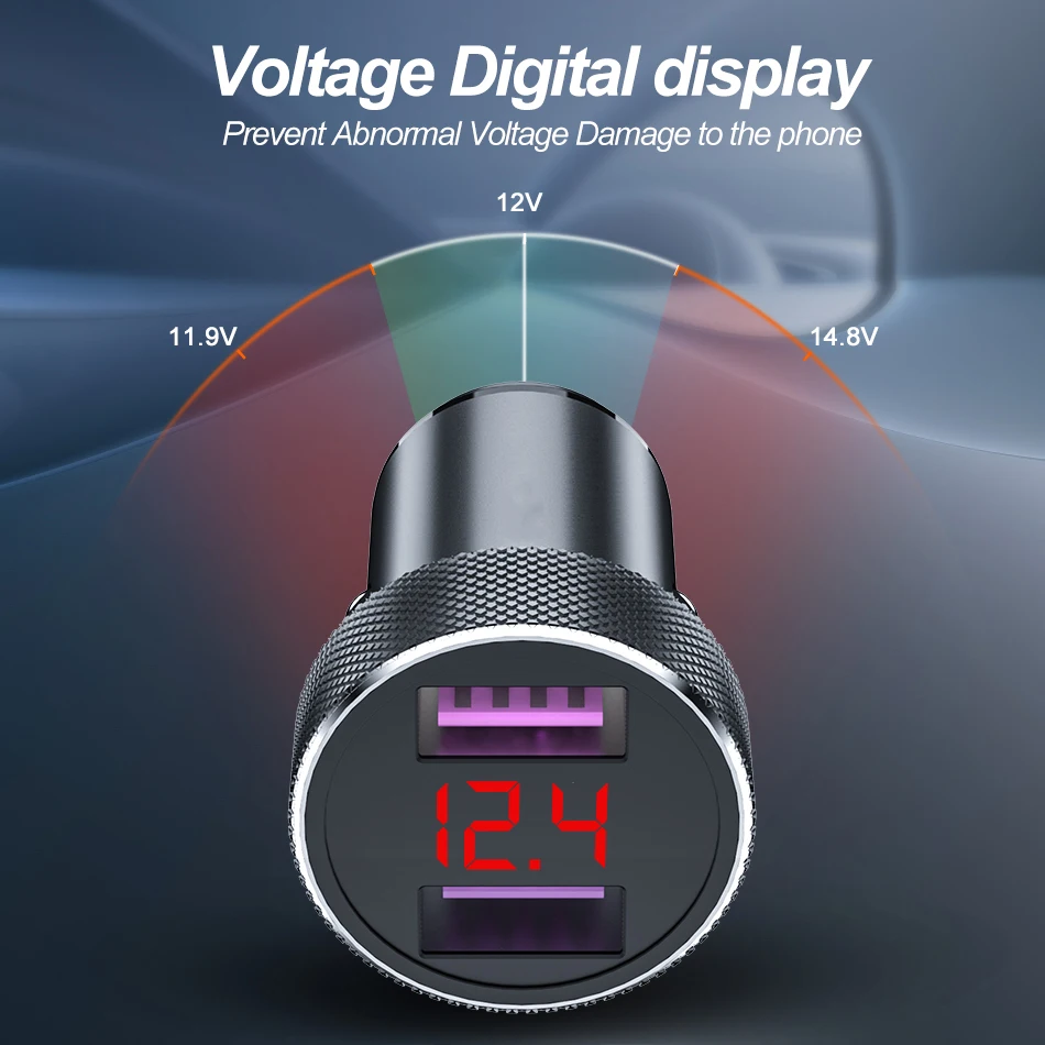 Металлическое автомобильное зарядное устройство для телефона 36 Вт PD 4 0 двойной QC