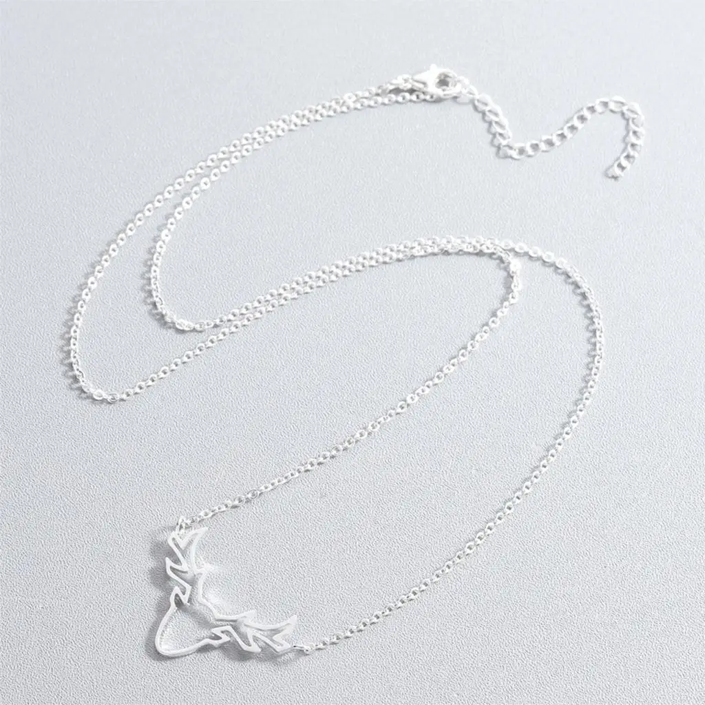 Kinitial Fashion Antlers Necklace with Minimalist Design Hollow Deer Inspired Animal Necklaces for Women collares 2019 | Украшения и