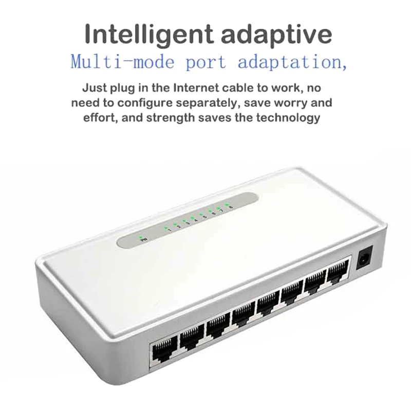 8-портовый гигабитный коммутатор VLAN 1000M настольные компьютеры Ethernet сетевой