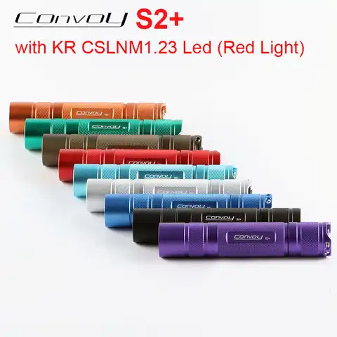 Фонарик Convoy S2 + с KR CSLNM1.23, светодиодный фонарик красного цвета, фонарик 18650, светильник онарик, портативный фонарь для работы, охоты