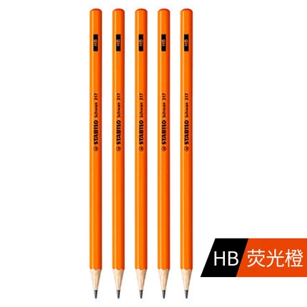 HB Orange 5 шт./лот Stabilo 317 шестиугольные стандартные карандаши HB/2B деревянные нетоксичные цветные Стандартные Карандаши - Цвет: HB Orange