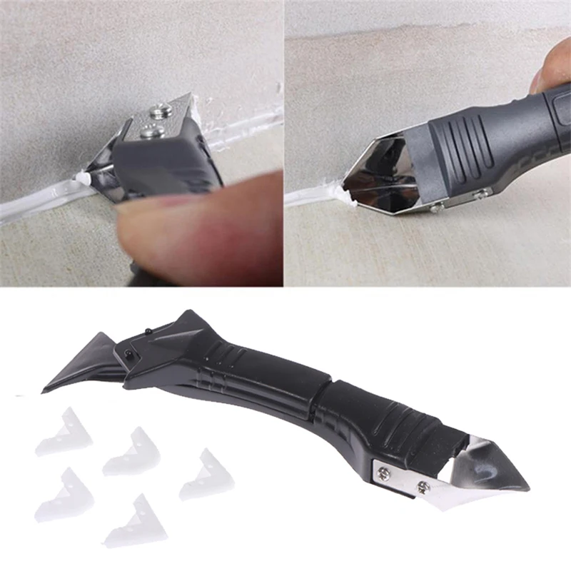 

3 in 1 Silicone Caulking Tools Glass Glue Angle Scraper Rubber Remover