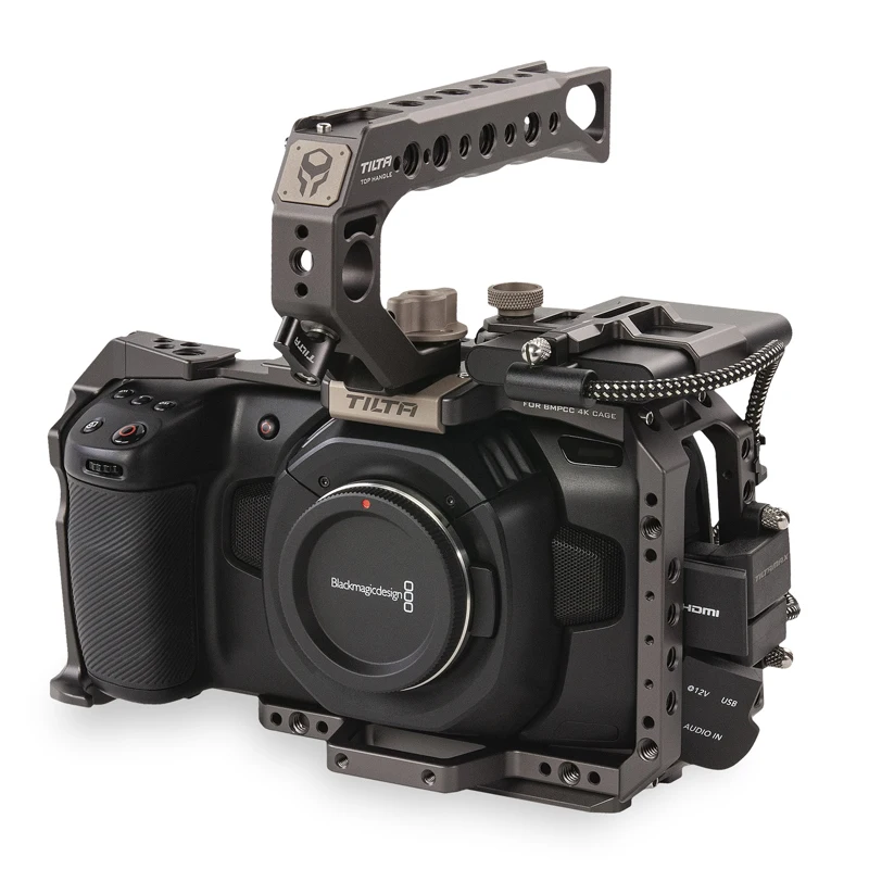 

Tilta BMPCC 4K 6K Cage TA-T01-B-G Tactical finished or Gray Full Cage SSD Drive Holder Top Handle for BlackMagic BMPCC 4K 6K