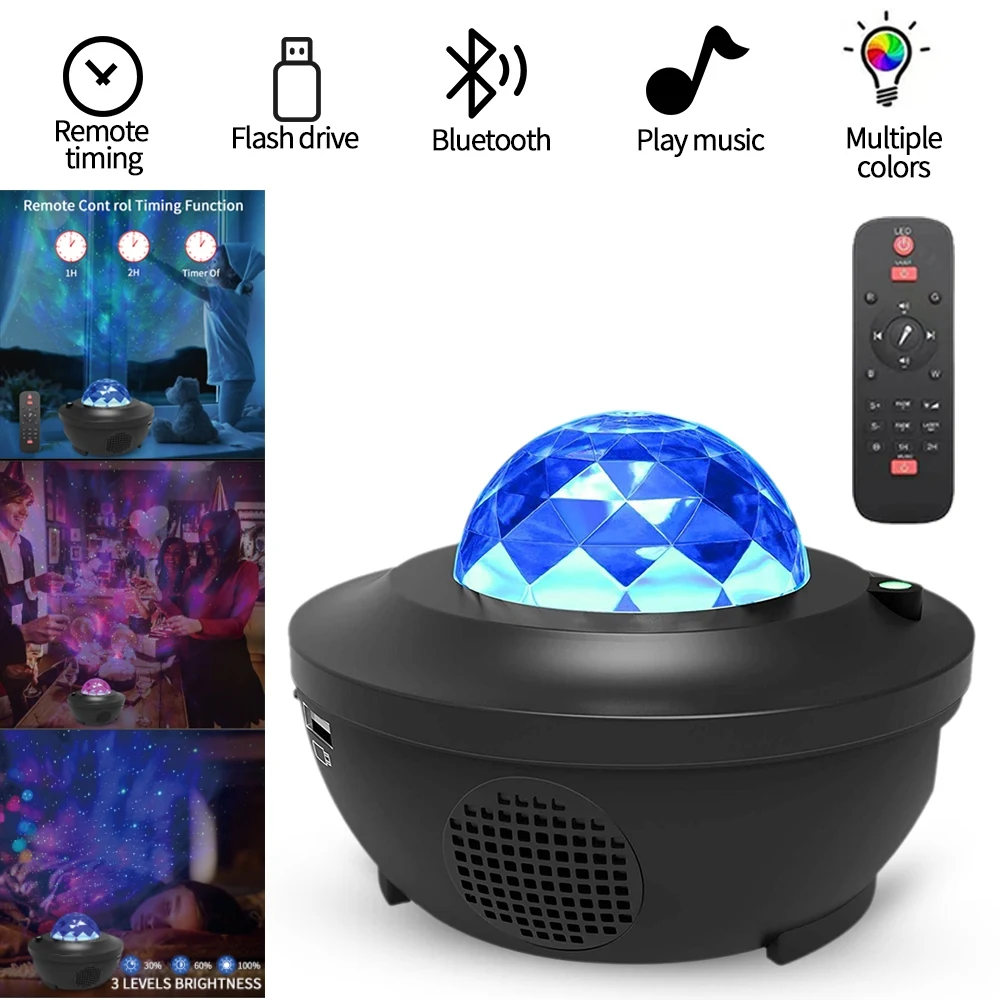 

Ночник для спальни со светодиодной подсветкой Galaxy проектор цветной звездное небо Луна ночник дистанционное управление мигающая лампа ...