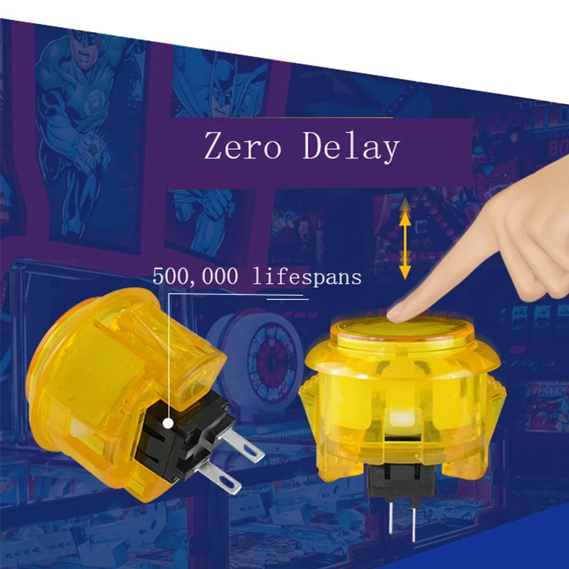 Аркады DIY Kit 50 штук нулевой задержкой 30-карты прозрачного хрусталя кнопки