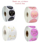 Золотая фольга, спасибо, наклейки для печати, этикетка, 1 дюйм, подарочная упаковка, день рождения, предложение, канцелярские товары