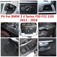 for bmw 3 4 series f30 f32 320i 2013 2018 window lift speaker handle bowl air ac gear panel cover trim carbon fiber accessories