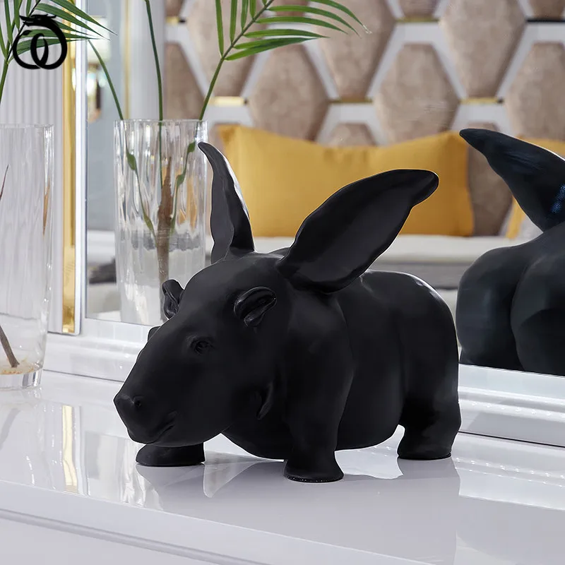 

WU CHEN LONG Nordic Cute Wings Pig Angel Art Sculpture Abstract Animal Statues Resin Figurine Home Decoration Open Gift R6764