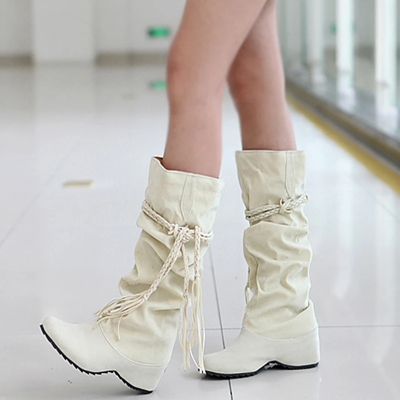 Модные полуботинки со шнуровкой Женская обувь осень зима ботинки Сапоги с