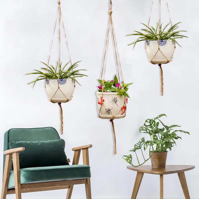 Стеклянный террариум пеньковая веревка цветочные горшки настольное растение