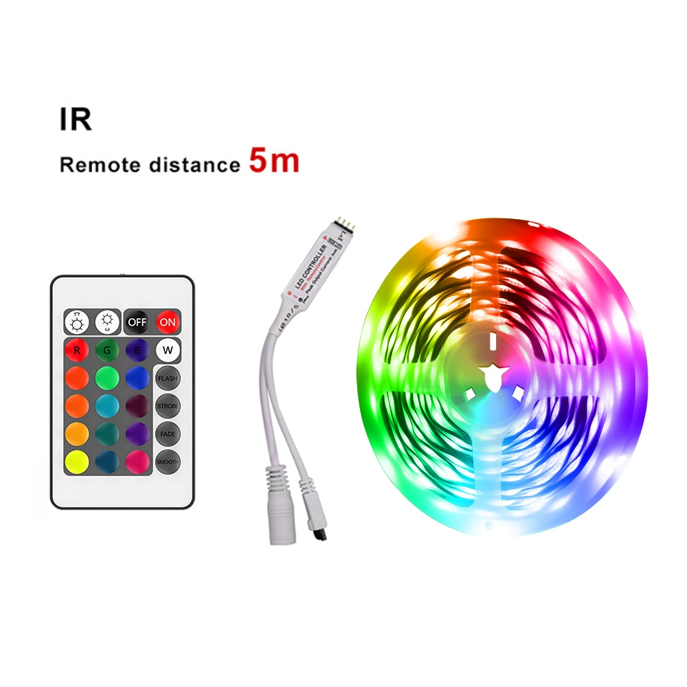

2021 Latest 20M LED Flashing Light LED Strip For Home Decoration RGB 5050 SMD DC12V Indoor Lighting with Switch Flexible Ribbon