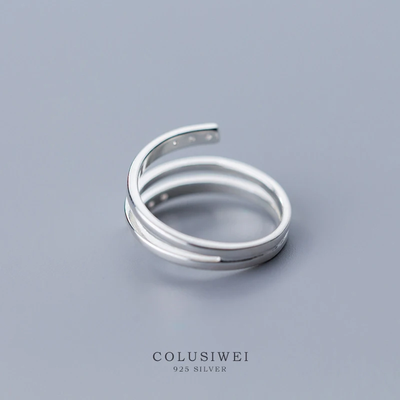 COLUSIWEI модное серебряное кольцо Сияющий прозрачный CZ Кольцо для женщин 925