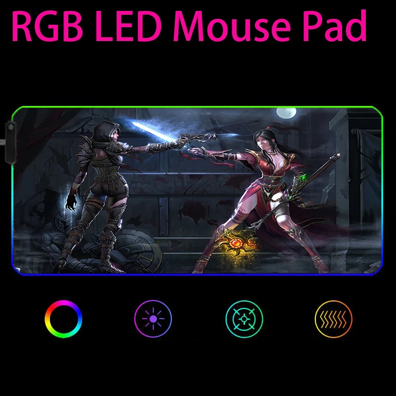 

Diablo RGB Mouse Pad Gaming Computer Large Mousepad Keyboard Backlit XXL LED Gamer Mause Pad Carpet 900x400 CS GO LOL Desk Mat