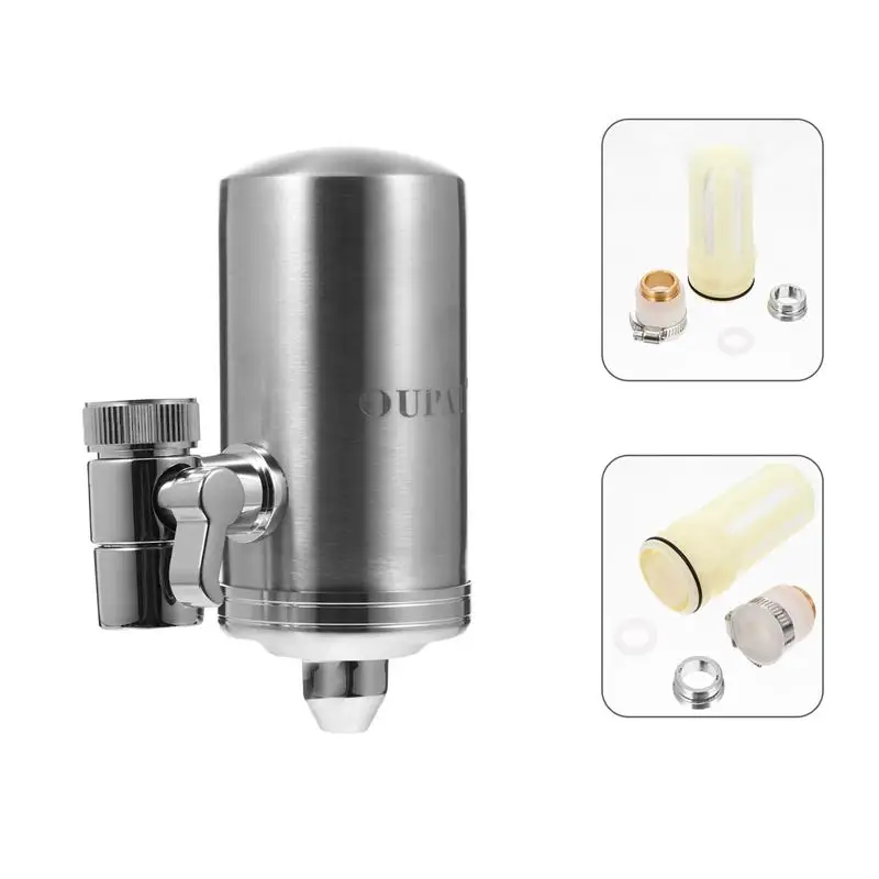 

1PC Faucet Purification Filter Stainless Steel Faucet Water Purifier for Kitchen Hotel Office Home