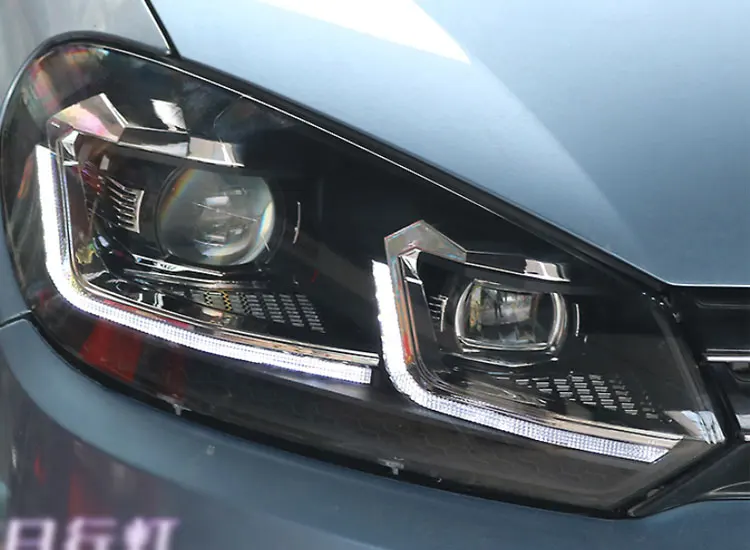 2 шт. автомобильный стиль светодиодный фары для Volkswagen Golf 6 09-13 для Golf 6 Головной фонарь светодиодный DRL Объектив двойной луч H7 HID Xenon bi xenon le