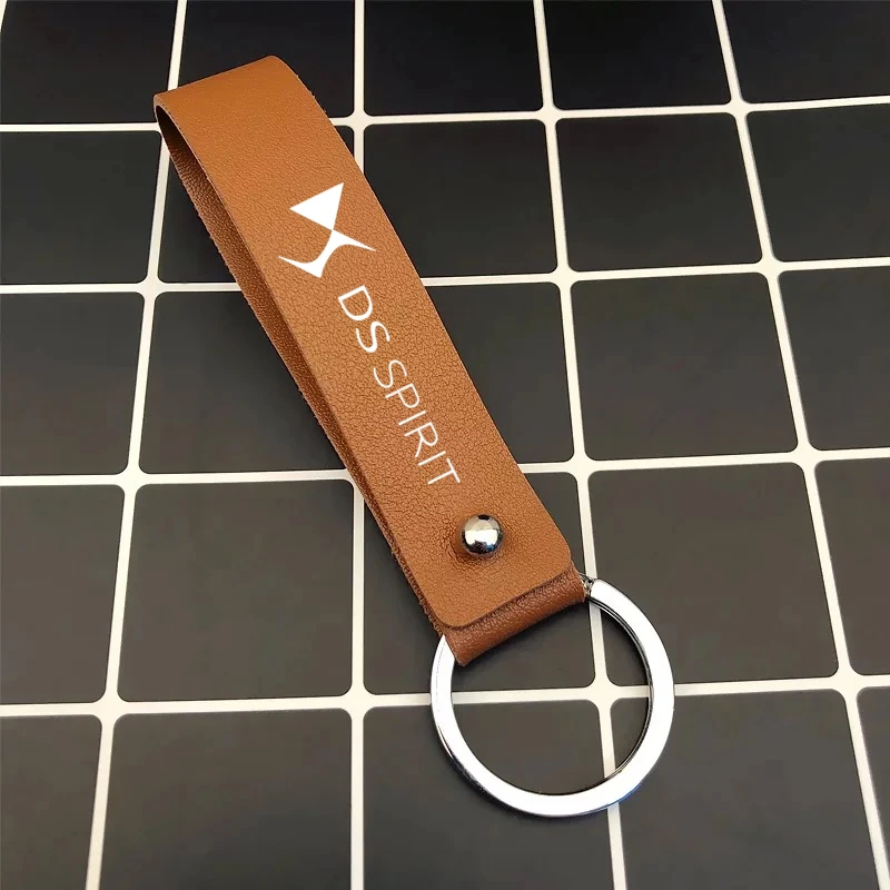 

For DS SPIRIT Car Keyrings Men Women KeyChains Keychain Leather Key Chain Ring Holder