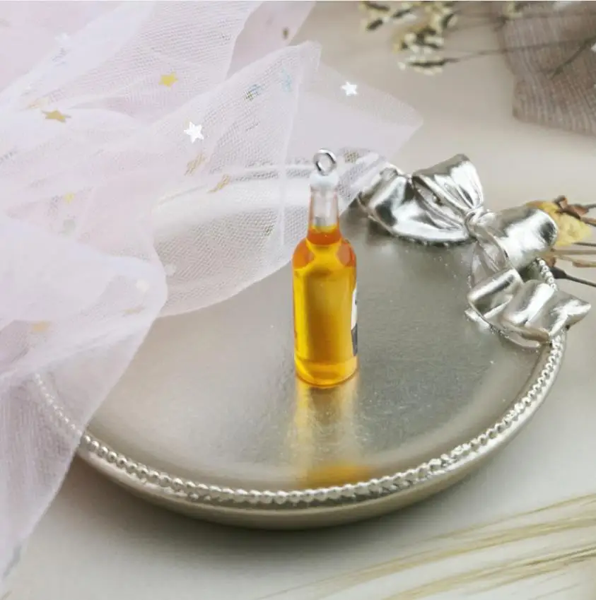 

Resin New Beer Bottle Charms For Keychain Necklace Earring Pendant Jewelrry Findings Floating Charm