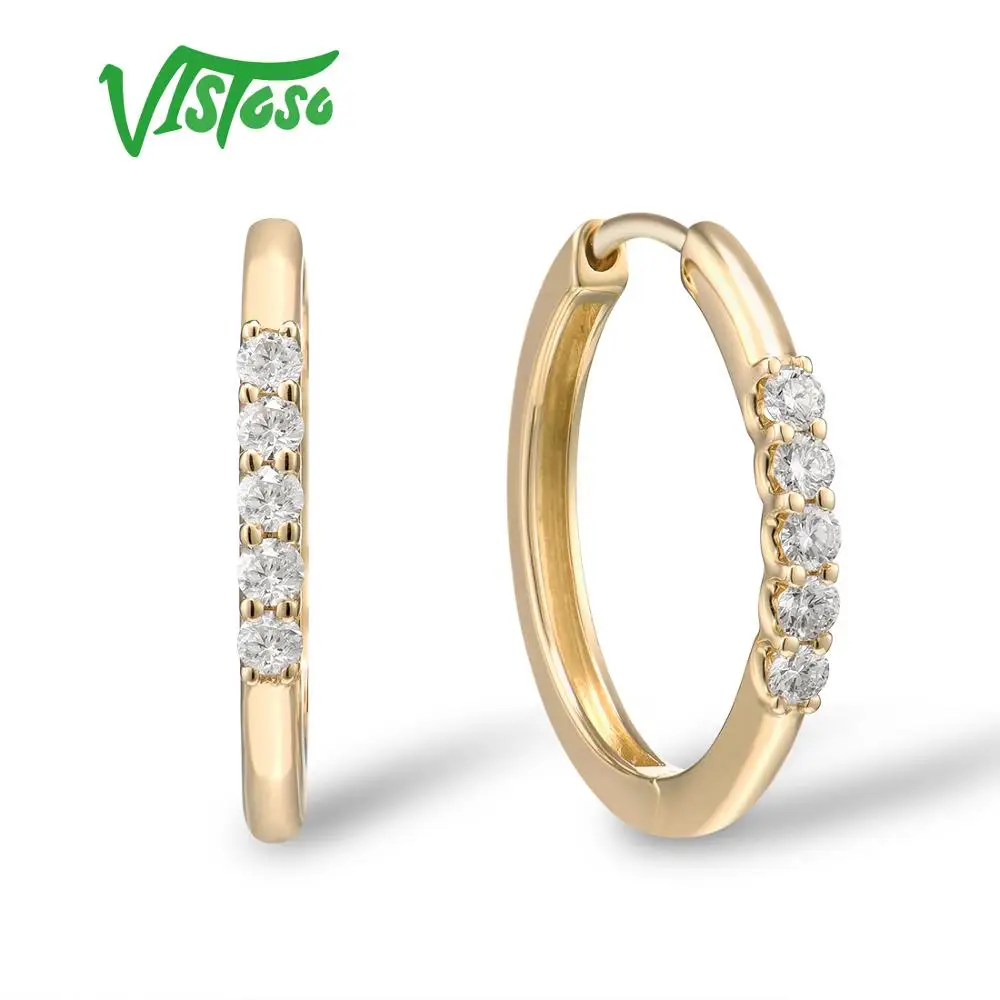 Женские серьги из желтого золота 585 пробы VISTOSO 14 к гламурные и элегантные