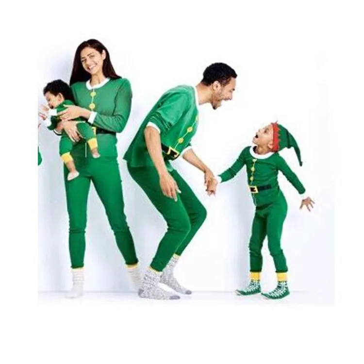 

2021 Hot Style Christmas Parent-Child Outfit Cotton Material Home Wear New Year's Family Wear Long-Sleeved Pajamas Set