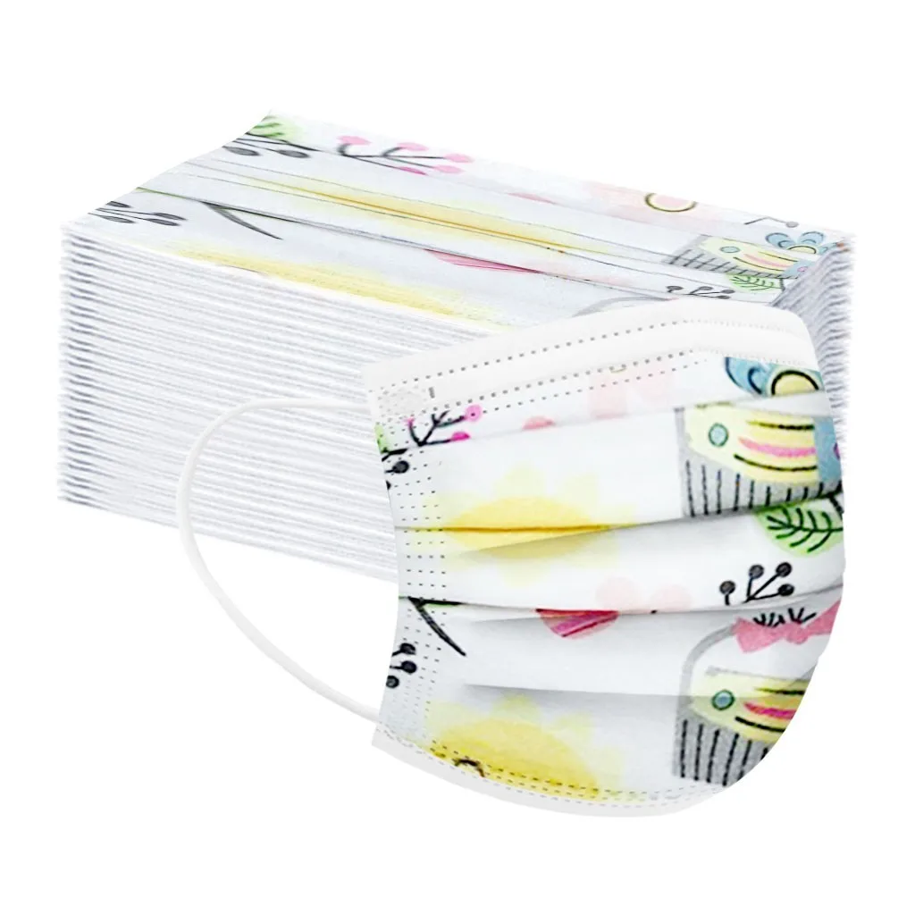 50PC Adult Disposable Sanitary Mask 3-Plys Nonwoven Anti- Dust Anti spray particles Breathable Earloop face In stock | Красота и
