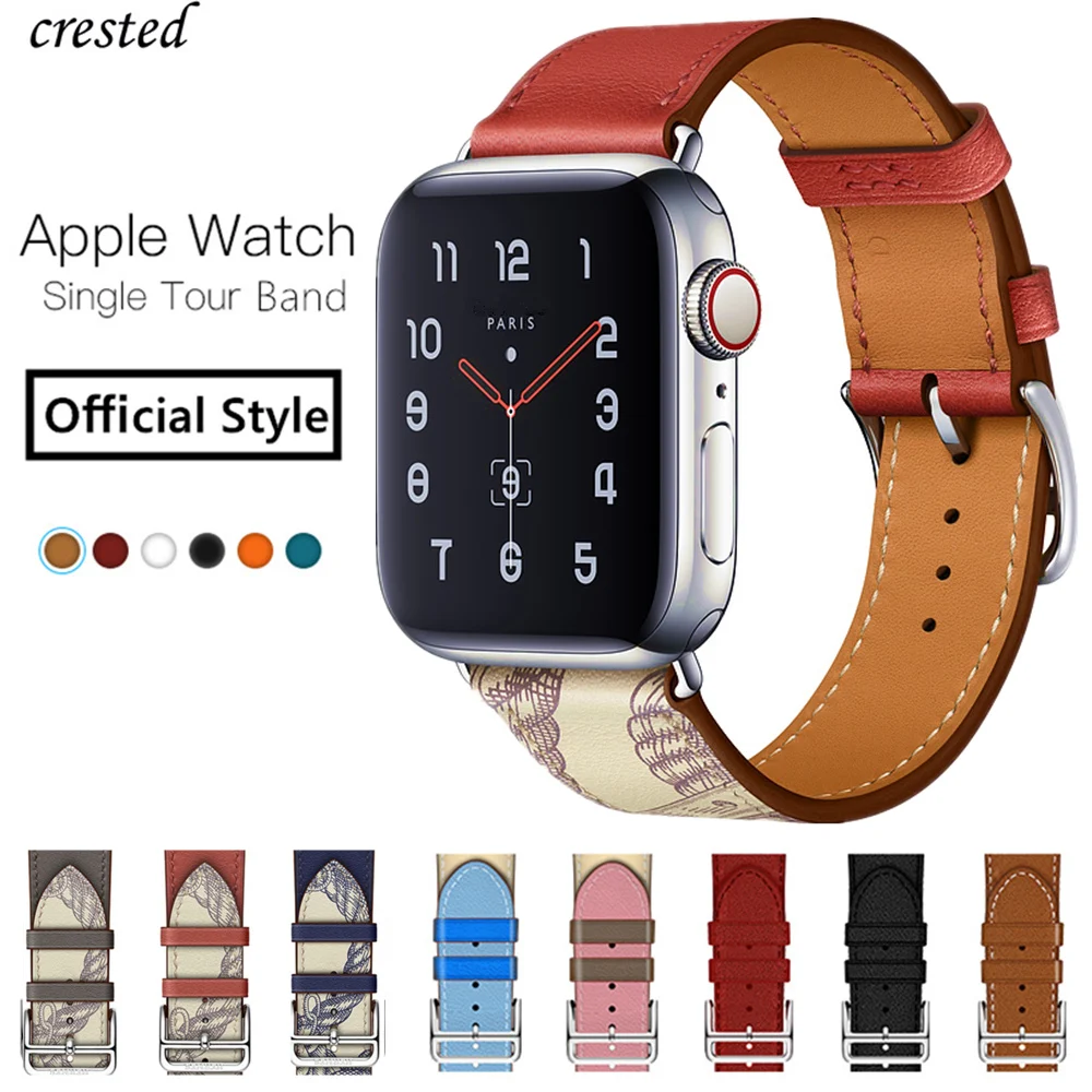 Ремешок для Apple watch band 44 мм 40 браслет из натуральной кожи iWatch 42 38 series 3 4 5 se 6|Ремешки