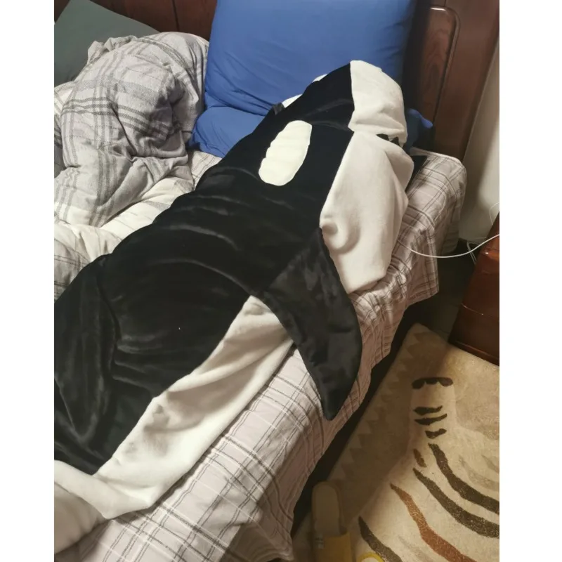 Saco de dormir con dibujos animados para ni&ntilde;os y adultos, manta de ballena para la siesta y la Oficina, chal de tela suave para Cosplay-2