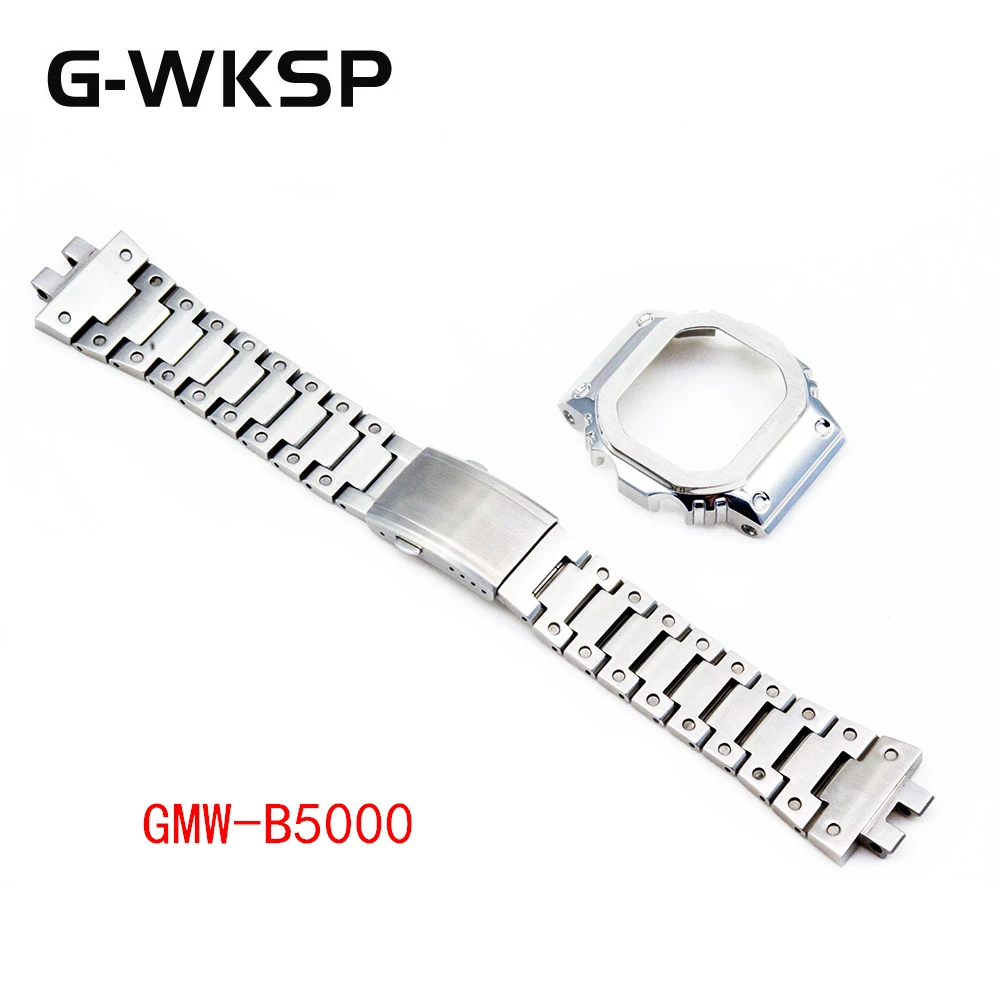 G-WKSP Серебряный набор GMW-B5000 ремешок для часов аксессуары модификация металлический чехол для часов из нержавеющей стали/ободок обновленный набор