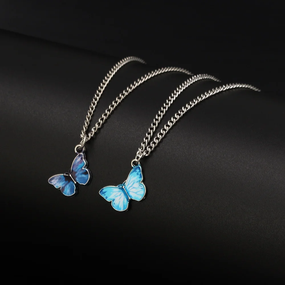 2021 Новый Фиолетовый Синий кулон в форме бабочки для женщин винтажном стиле Из