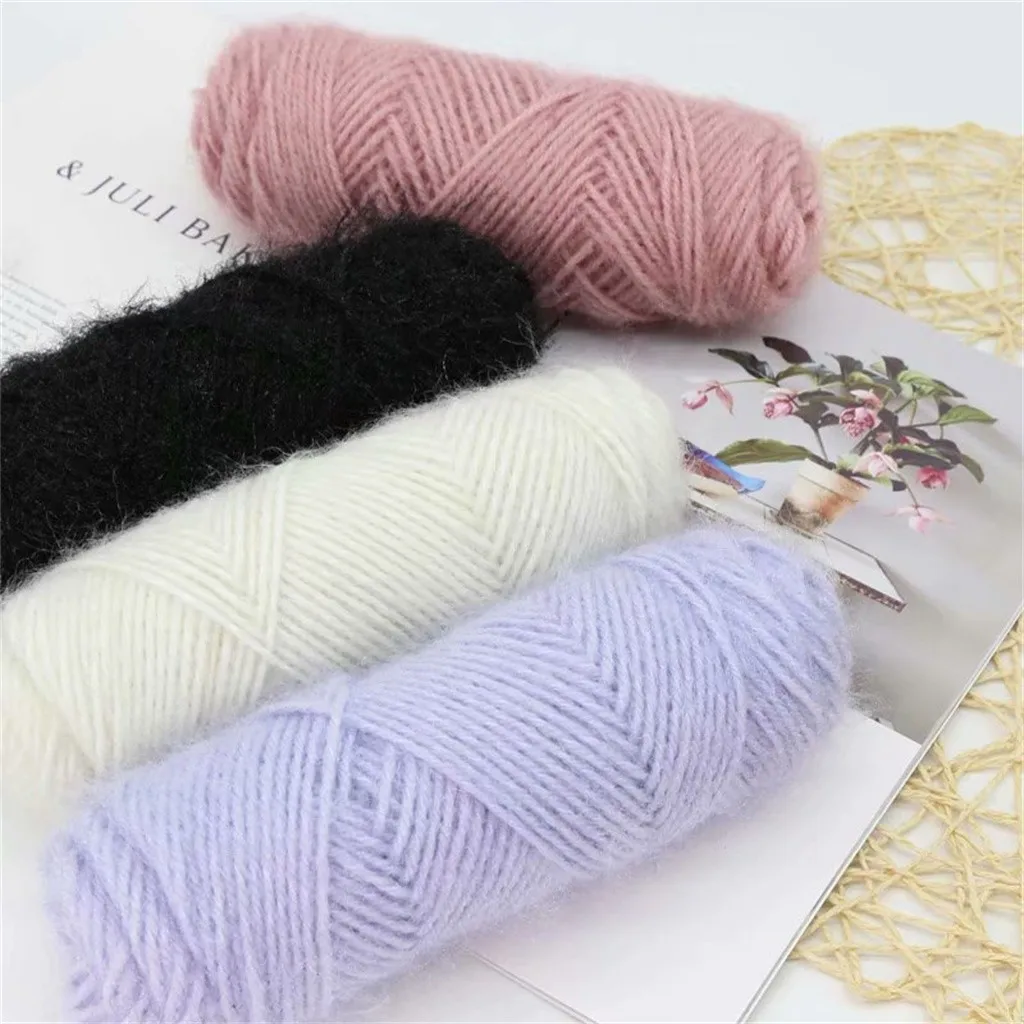 Яркие шелковые полиэфирные нити ручной вязки шарф свитер пальто линия зима