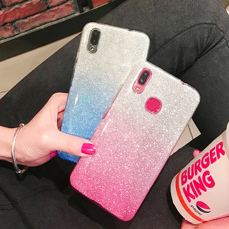 Чехол из ТПУ с градиентными блестками для Samsung Galaxy S7 S8 S9 S10 Plus 5G A10 A20 A30 A40 A50 A70 J4 J6 J8