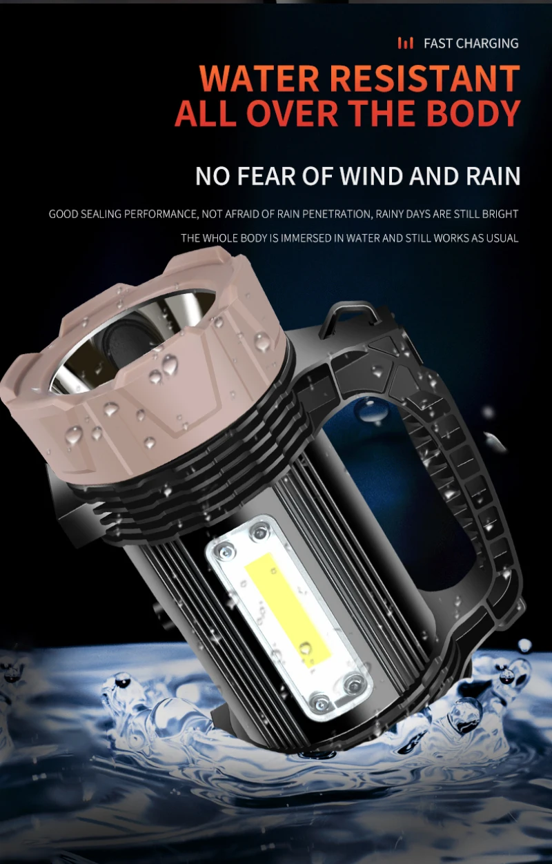 

Flashlight XHP90 Multi-function Flashlight Portable USB Rechargeable Waterproof Spotlight Outdoor Searchlight Flashlights