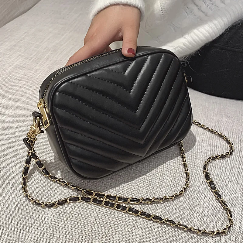 

New style messenger bag chain simple PU shoulder bag female bag