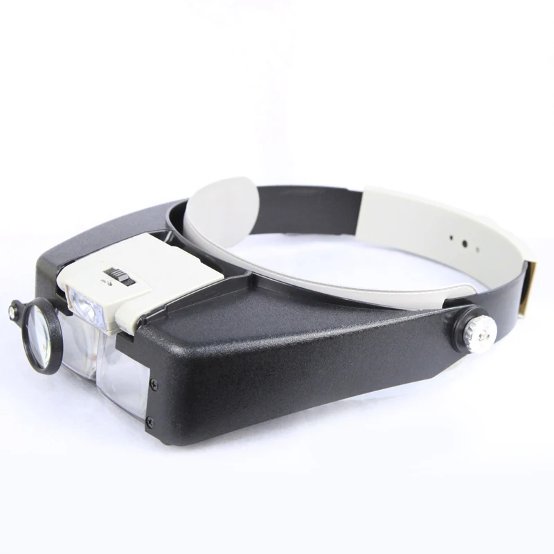 Оголовье Лупа с светодиодный лупа для чтения Optivisor увеличительное Стекло лупы