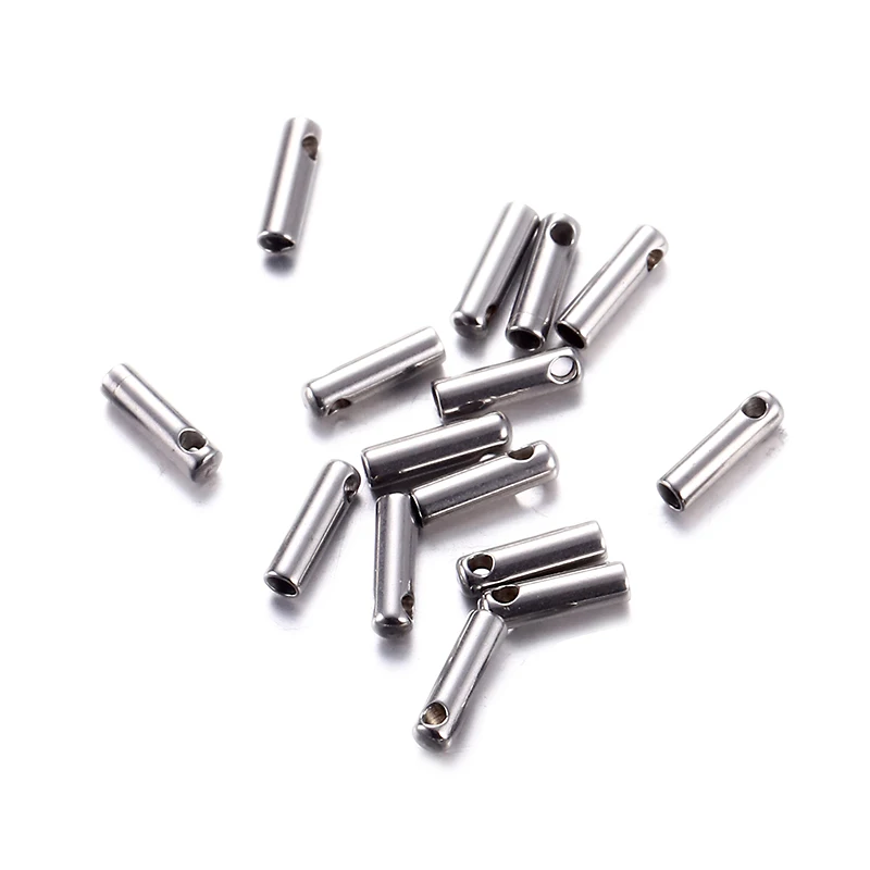 100Pcs/lot Stainless Steel Beads Chain Leather Cord Cap End Caps For Jewelry DIY Making Link Chain Accessories