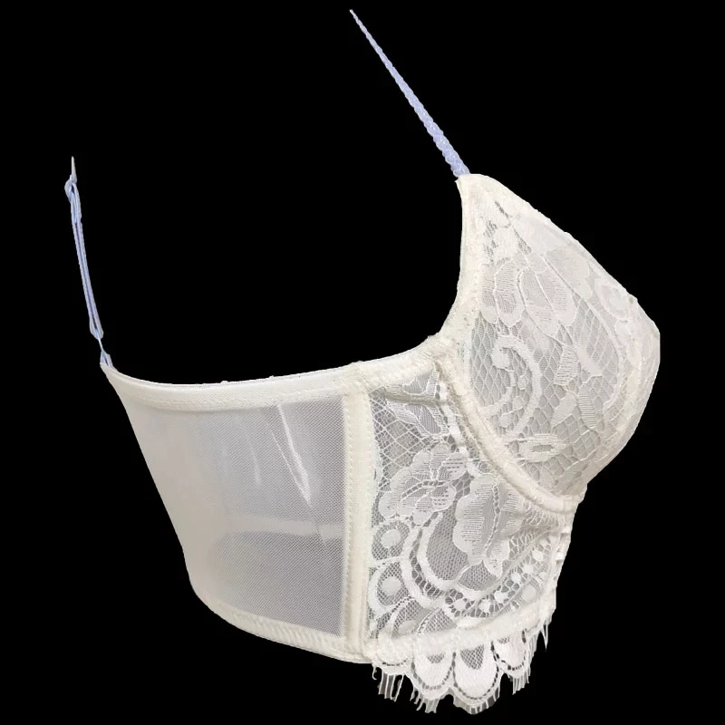 Цветочный кружевной прозрачный сетчатый бюстгальтер с перекрещивающимися