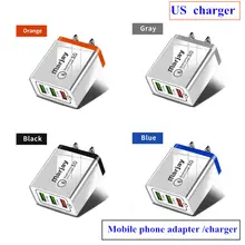 Быстрое зарядное устройство USB 3,0 с 3 портами для iPhone X, 8, 7, 11, iPad, быстрое настенное зарядное устройство для Xiaomi note6, 7, 8 pro, huawei, зарядное устройство для телефонов, версия США