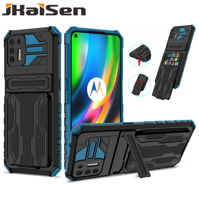 

Shockproof Phone Case For MOTOROLA G9Plus G Power G Stylus 2021 Card Package Kickstand Protection Cover For MOTO G30 G Stylus 5G