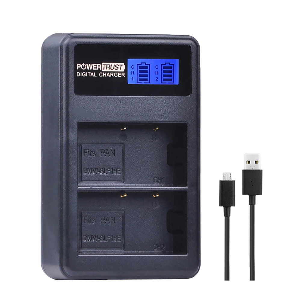 1Charger 4 шт. 1860 мАч DMW-BLF19E DMW-BLF19 батарея для камеры DMW BLF19 BLF19 BLF19E+ ЖК-дисплей двойной USB зарядное устройство для Panasonic Lumix GH3 GH4 GH5 - Цвет: 1Charger
