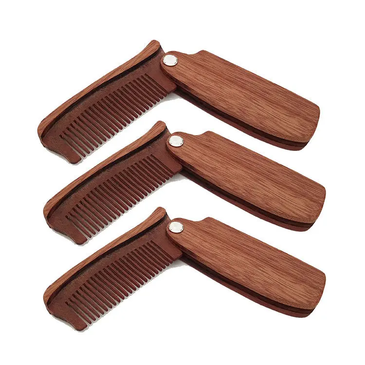 

1pc Sandalwood Folding Comb Is Easy To Carry, Hair and Hair Anti-static Natural Wooden Comb Men's Beard Comb