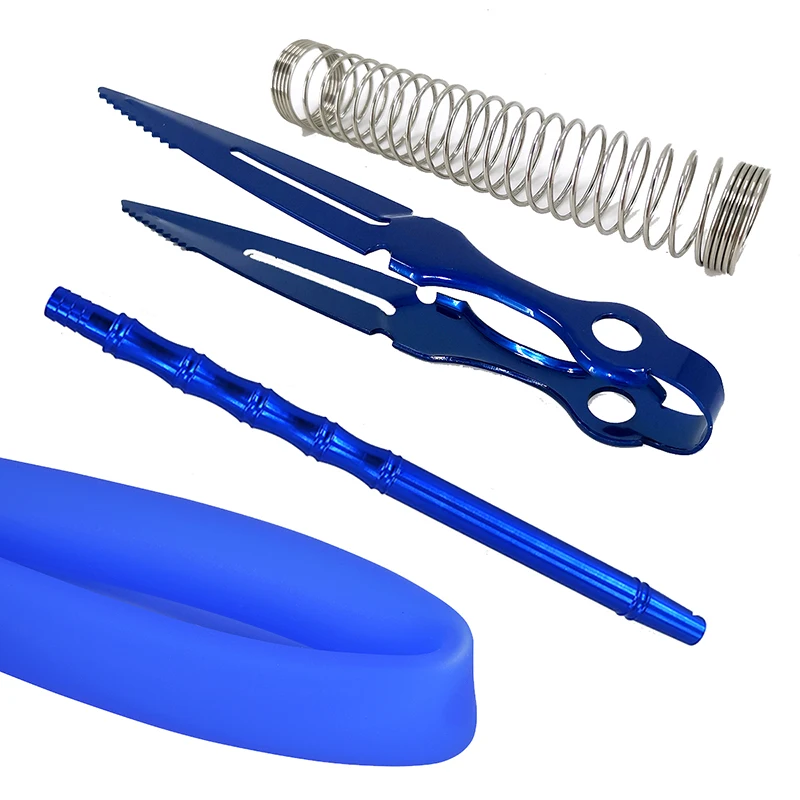 

Stainless Steel Hookah Hose Spring For Shisha Narguile Aluminum Handle Silicone Tube Charcoal Tongs