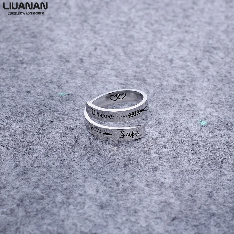 

Simple Fashion Drive Safe Ring Jewelry Rings Spiral Wrap Twist #9 Ring Stainless Steel Jewelry Gift For Father Boyfriend