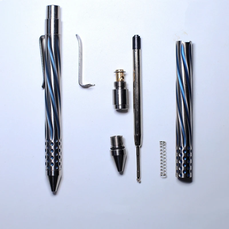 Online Buatan Tangan TC4 Titanium Alloy Solid Logam Portabel Gel Pena Taktis Mekanik Pena EDC Kreatif Hadiah