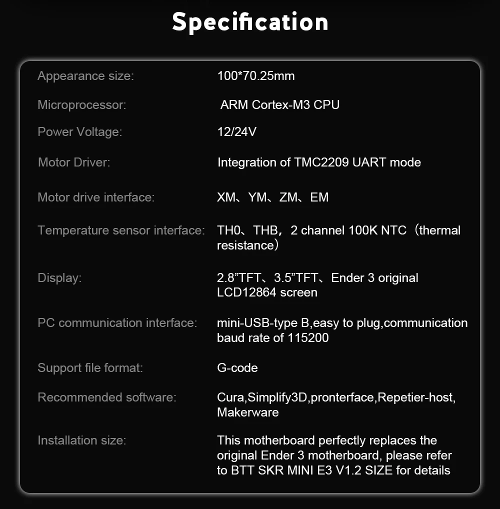 BIGTREETECH SKR mini E3 V1.2 плата управления 32 бит с TMC2209 UART VS TMC2208 для Ender 3 Pro/5 SKR V1.3 E3 DIP части 3d принтера