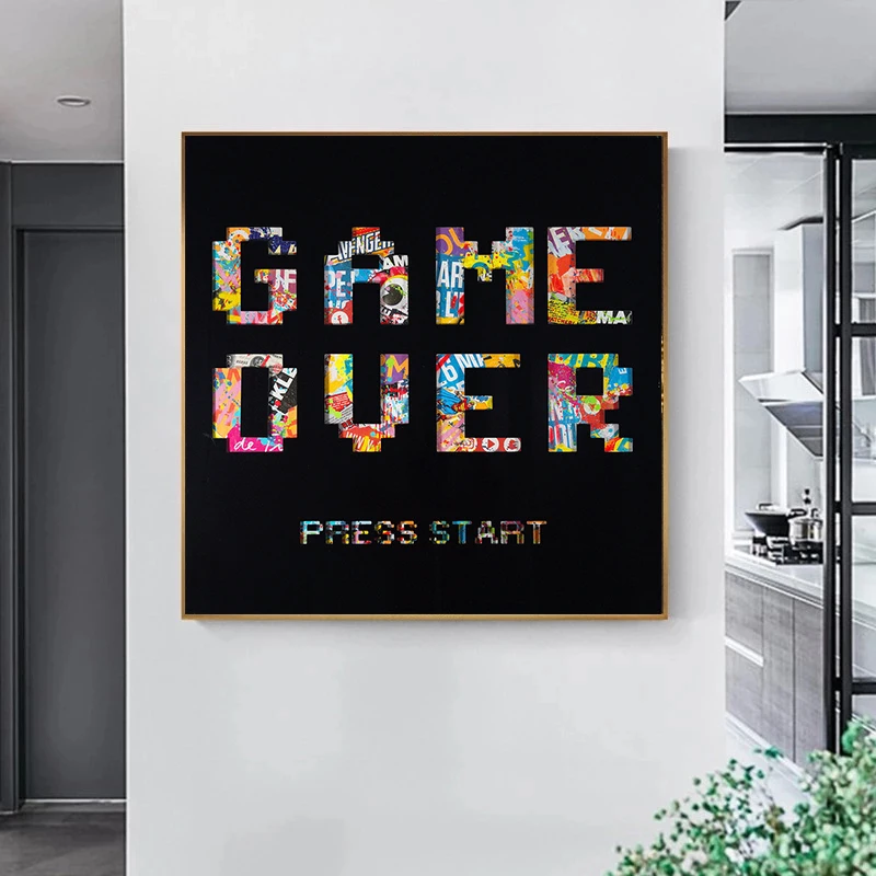 

Classic Pacman Indie Aesthetic Arcade Game Abstract Canvas Painting Wall Art Posters And Prints Photo For Living Room Decoration