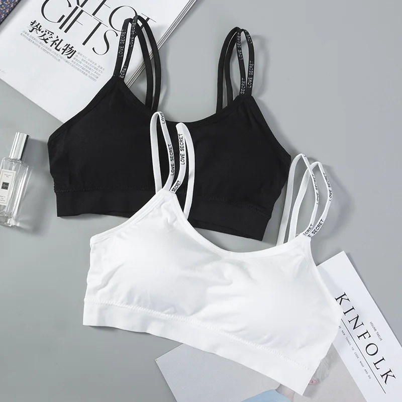 

Beauty Back Wrap-Around English Lettered Strap Chest Pad Bra Camisole Summer Sports Base Underwear