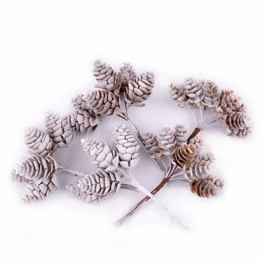 

Artificial plants fake pine cone decorative flowers for diy gifts Handmade pompon wreaths garland christmas wreath home decor