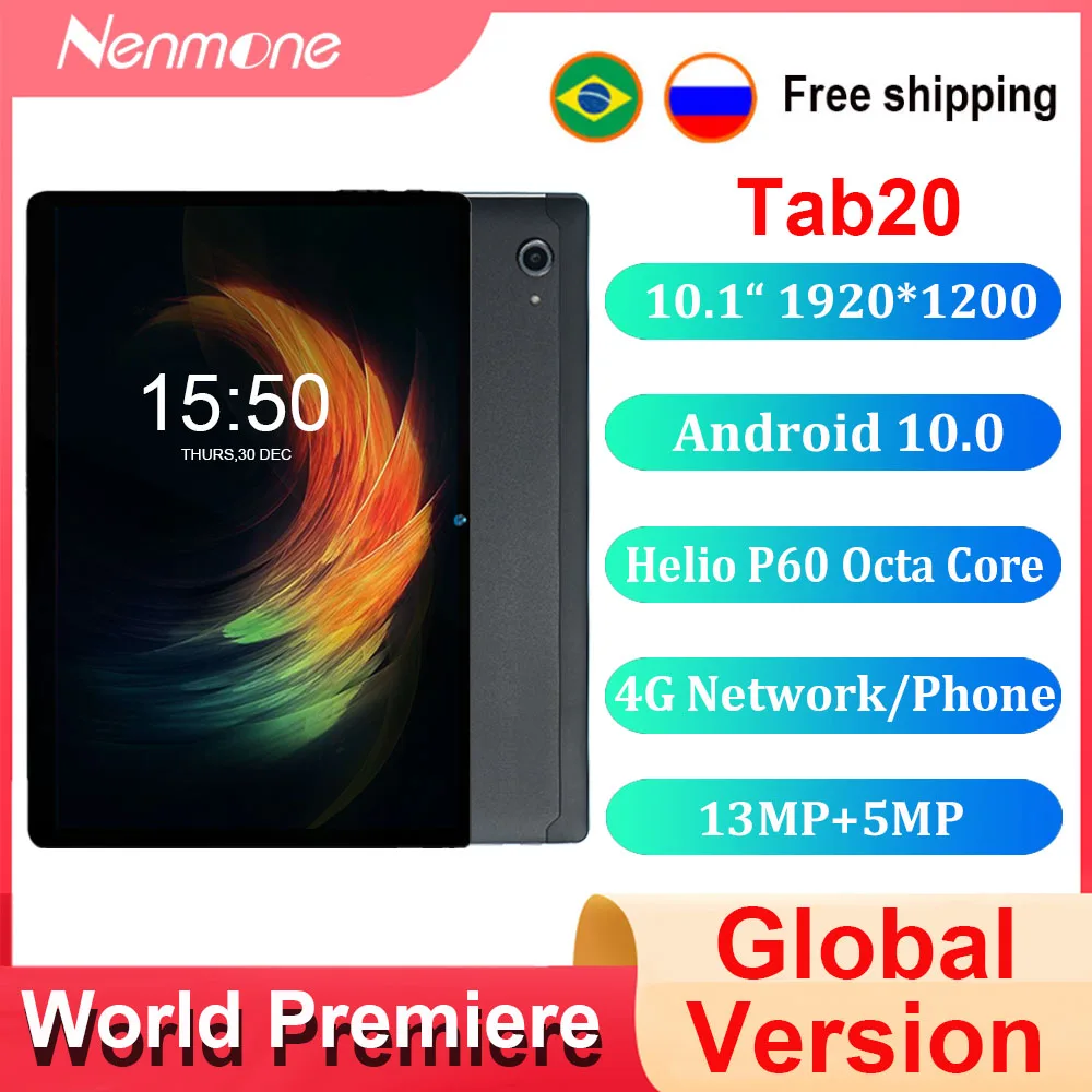 

【Word Premiere】Nenmoen tab20 10.1 inch 4G Tablet Android 10 Octa Core MT6771 1920*1200 13MP+5MP Camera Type-c Port Dual Wifi LTE