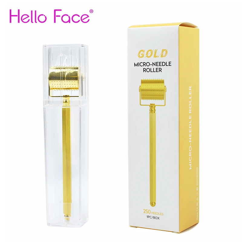 

Титановый ролик для роста волос, игольчатый ролик DRS 250 с золотым покрытием